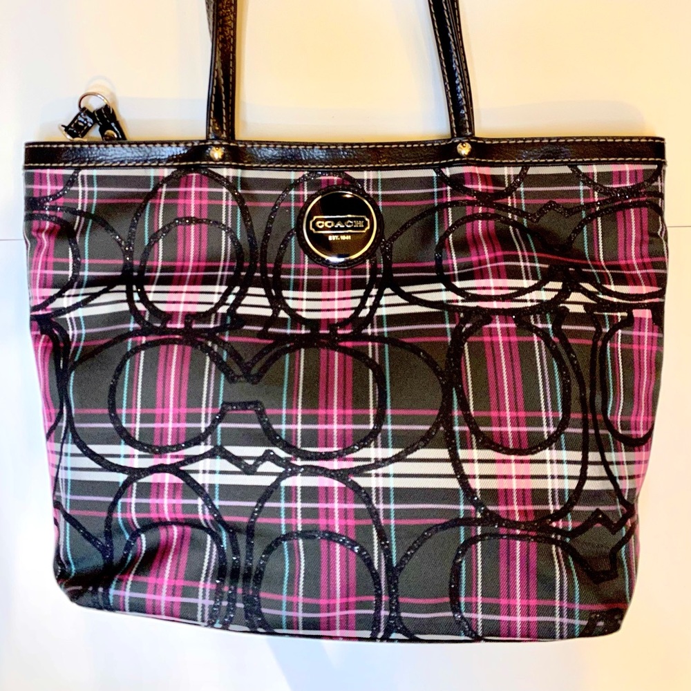 C Tartan Plaid Tote Shoulder Bag